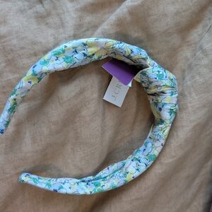 J. Crew Floral Print Headband in Blue and Green